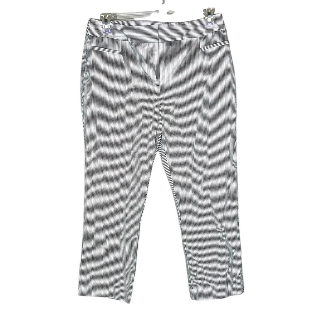 Ann Taylor Factory Blue Pin Stripe Ankle Capri Pants